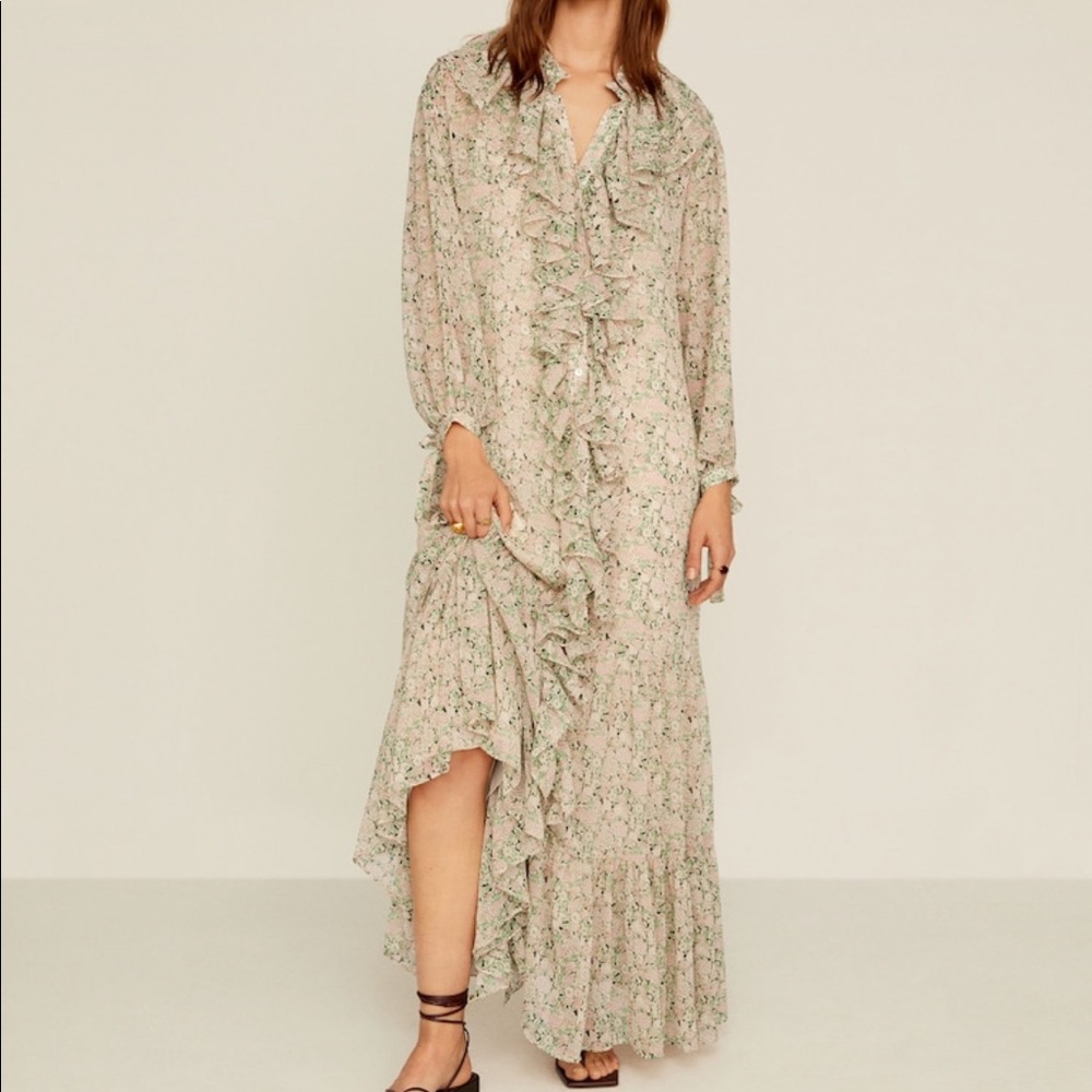 Mango Floral Ruffled Dress